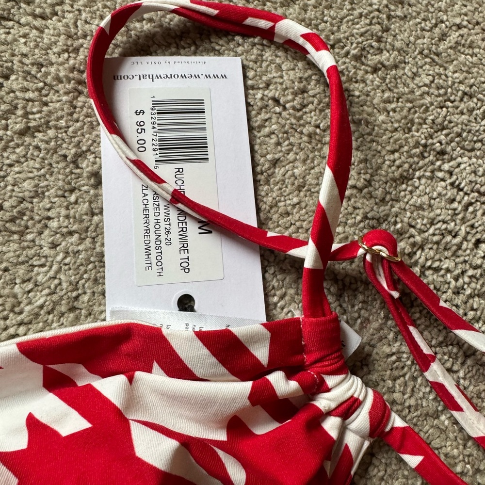 WeWoreWhat Red and White Houndstooth Bikini - Picture 5 of 6